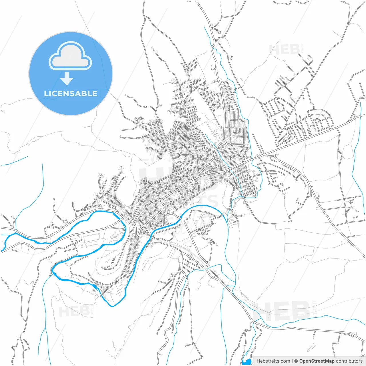 Prokuplje, Toplica, Serbia, city map with high resolution roads.