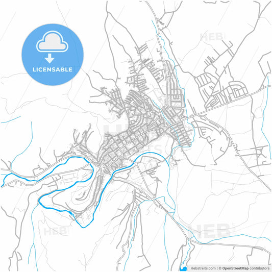 Prokuplje, Toplica, Serbia, city map with high resolution roads.