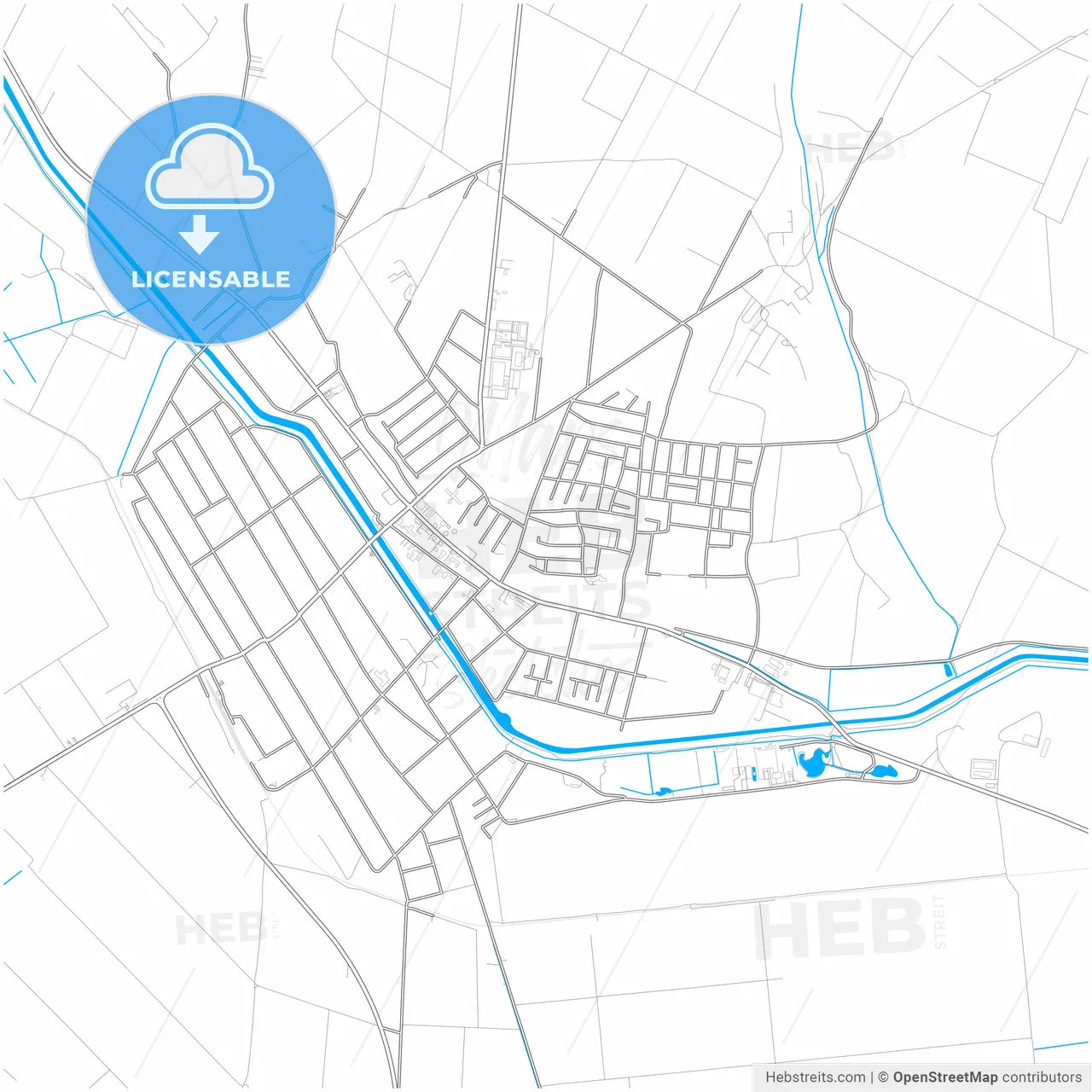Kula, West Bačka, Serbia, city map with high resolution roads.