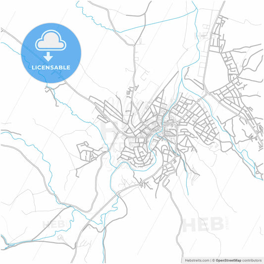 Knjaževac, Zaječar, Serbia, city map with high resolution roads.