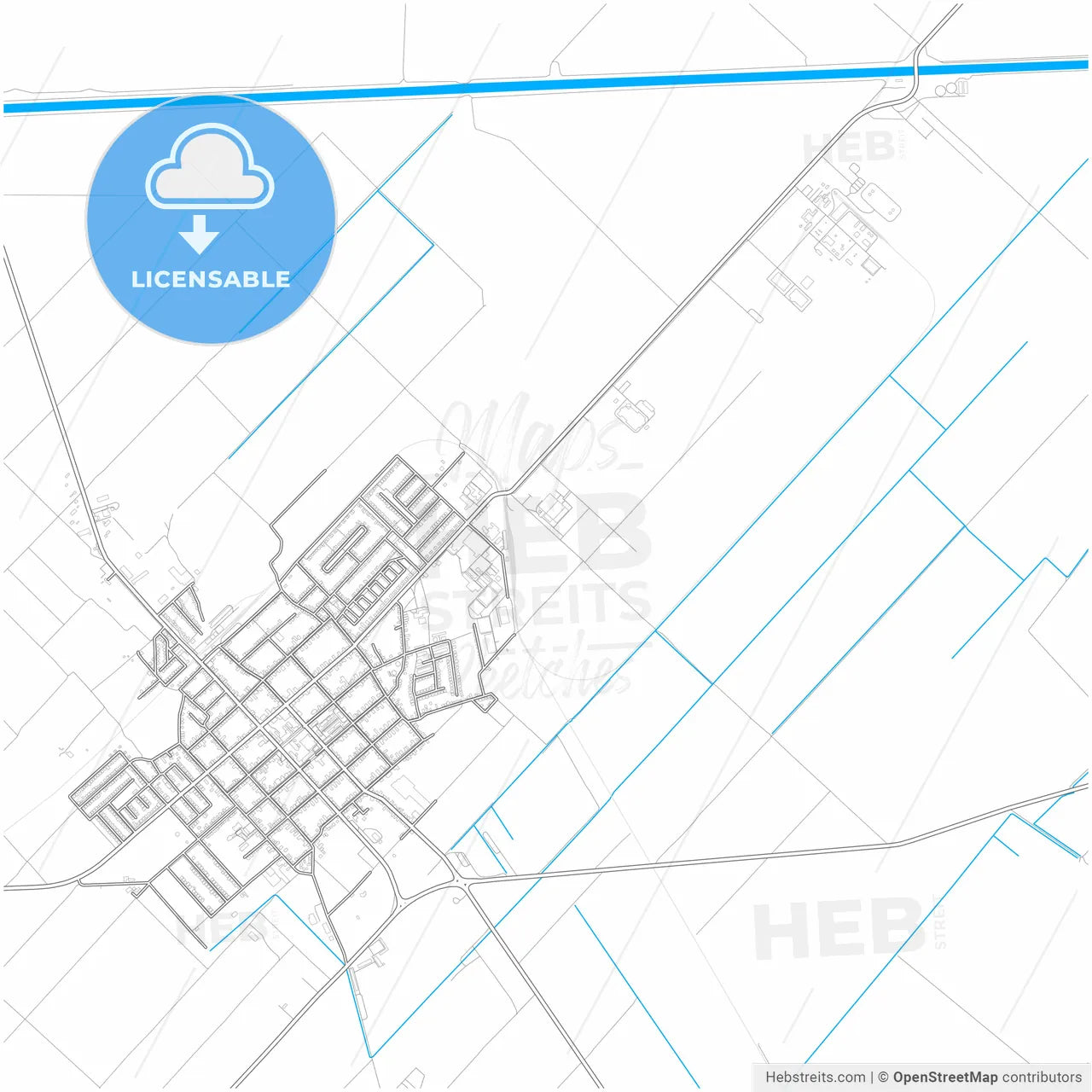 Odžaci, West Bačka, Serbia, city map with high resolution roads.