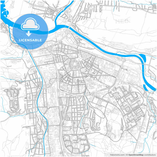Žilina, Žilina Region, Slovakia, city map with high resolution roads.