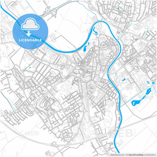 Nitra, Nitra Region, Slovakia, city map with high resolution roads.