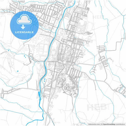 Martin, Žilina Region, Slovakia, city map with high resolution roads.