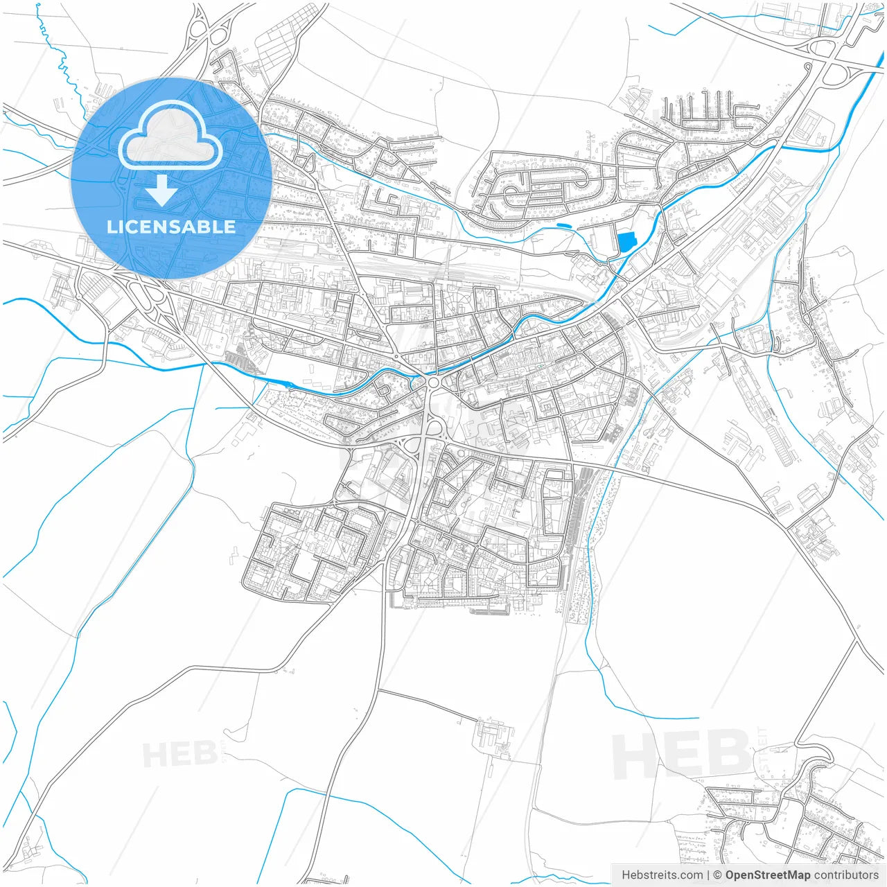 Poprad, Prešov Region, Slovakia, city map with high resolution roads.