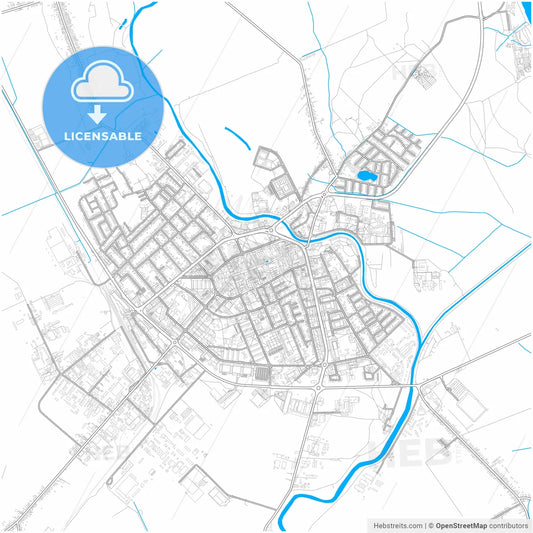 Michalovce, Košice Region, Slovakia, city map with high resolution roads.