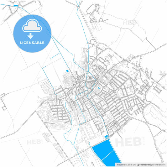 Levice, Nitra Region, Slovakia, city map with high resolution roads.