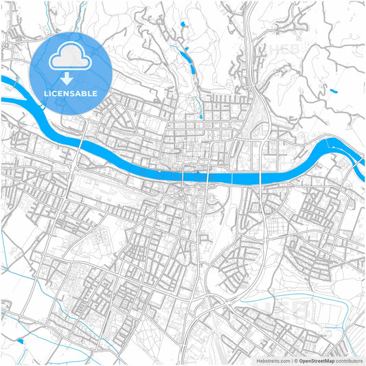 Maribor, Slovenia, city map with high resolution roads.