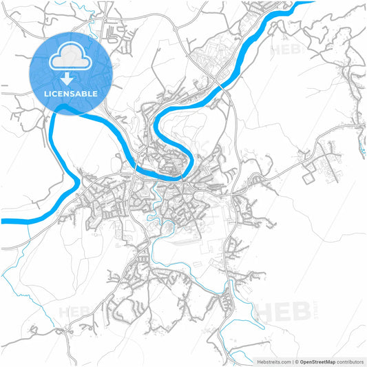 Novo Mesto, Slovenia, city map with high resolution roads.
