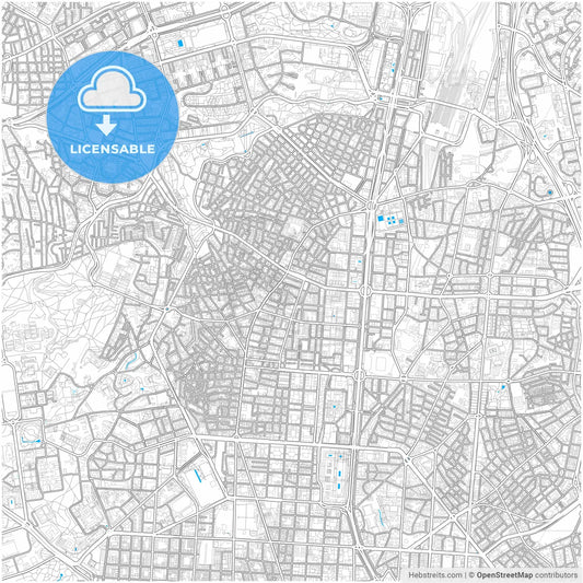 Tetuán de las Victorias, Madrid, Spain, city map with high resolution roads.