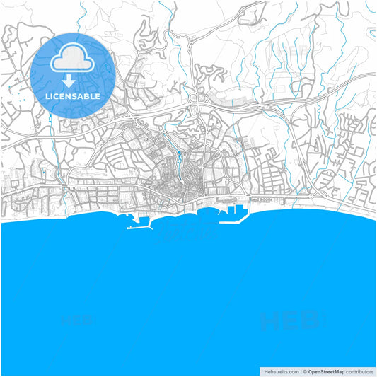 Marbella, Málaga, Spain, city map with high resolution roads.