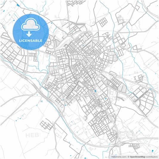 Reus, Tarragona, Spain, city map with high resolution roads.