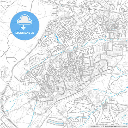 Pozuelo de Alarcón, Madrid, Spain, city map with high resolution roads.
