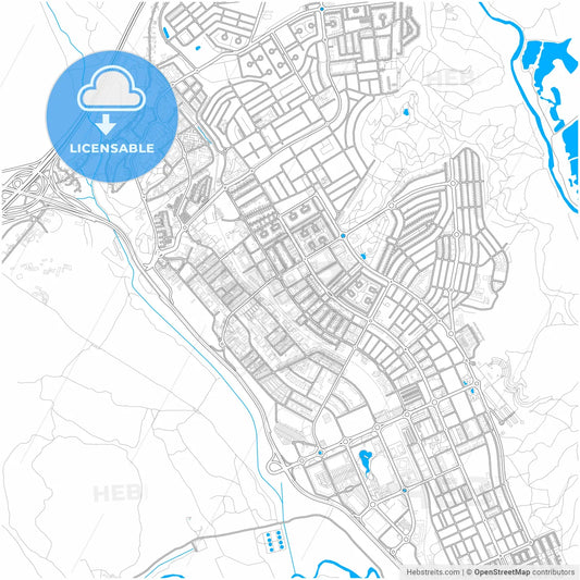 Rivas-Vaciamadrid, Madrid, Spain, city map with high resolution roads.