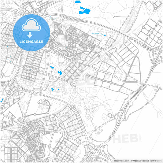 Vicálvaro, Madrid, Spain, city map with high resolution roads.