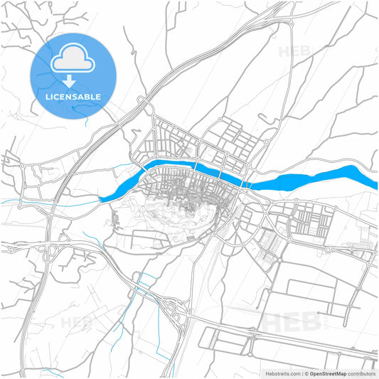 Sagunto, Valencia, Spain, city map with high resolution roads.