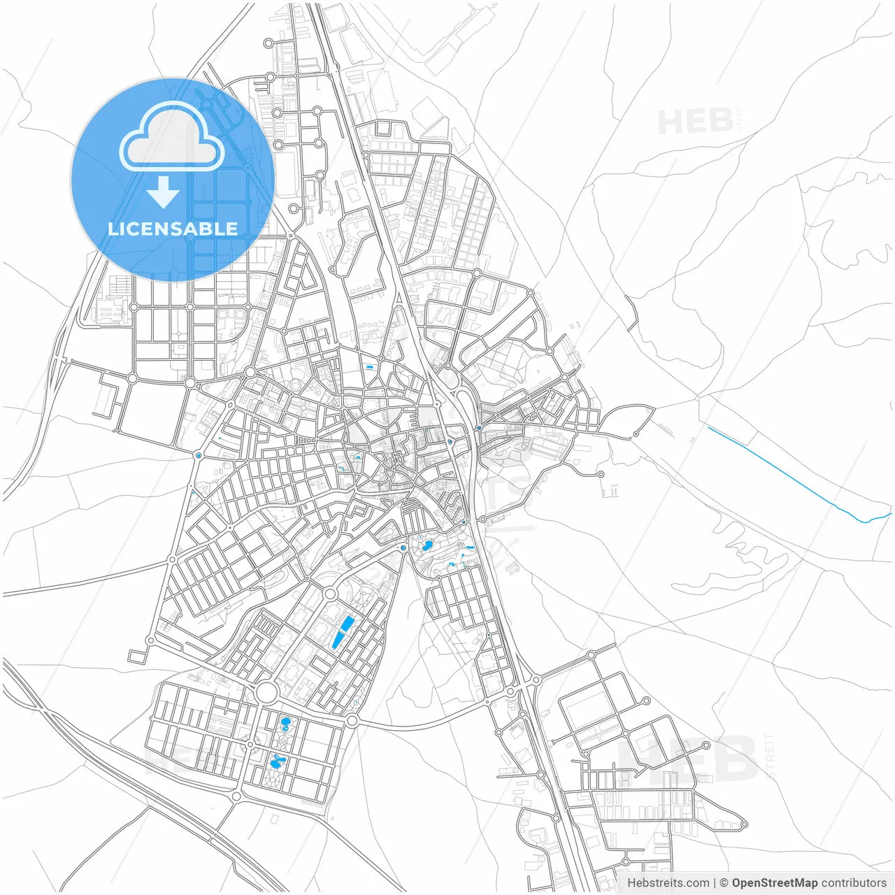 Valdemoro, Madrid, Spain, city map with high resolution roads.