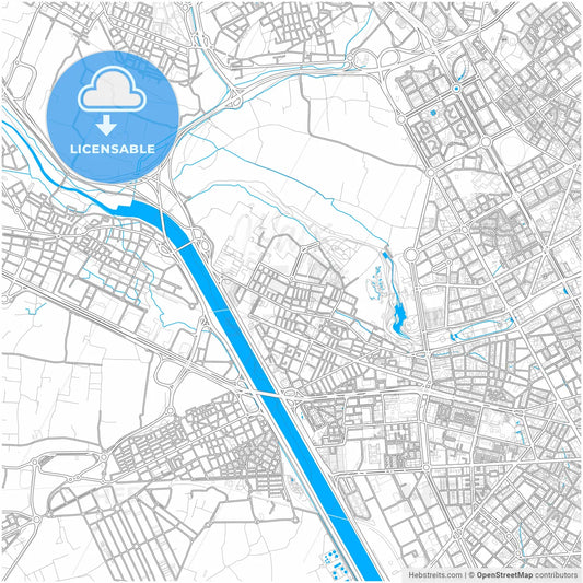 Mislata, Valencia, Spain, city map with high resolution roads.