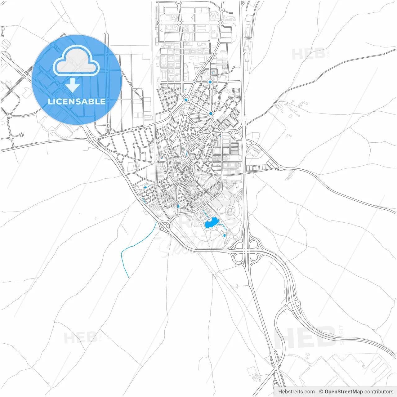 Pinto, Madrid, Spain, city map with high resolution roads.
