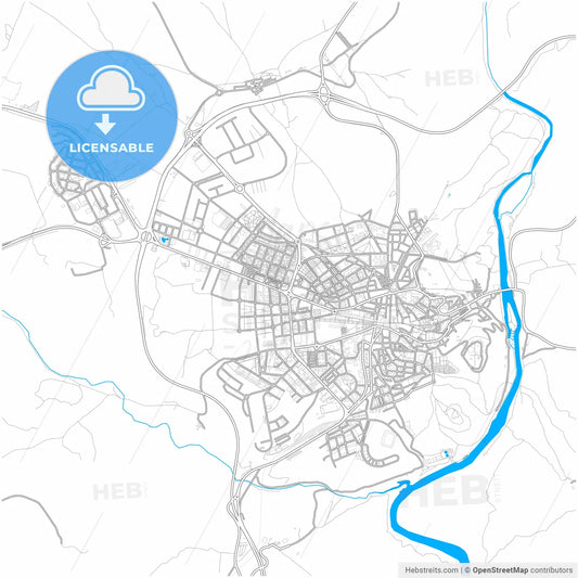 Soria, Spain, city map with high resolution roads.