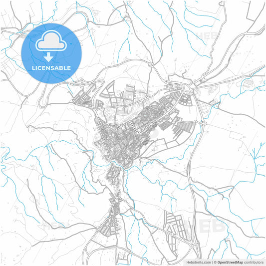Ronda, Málaga, Spain, city map with high resolution roads.