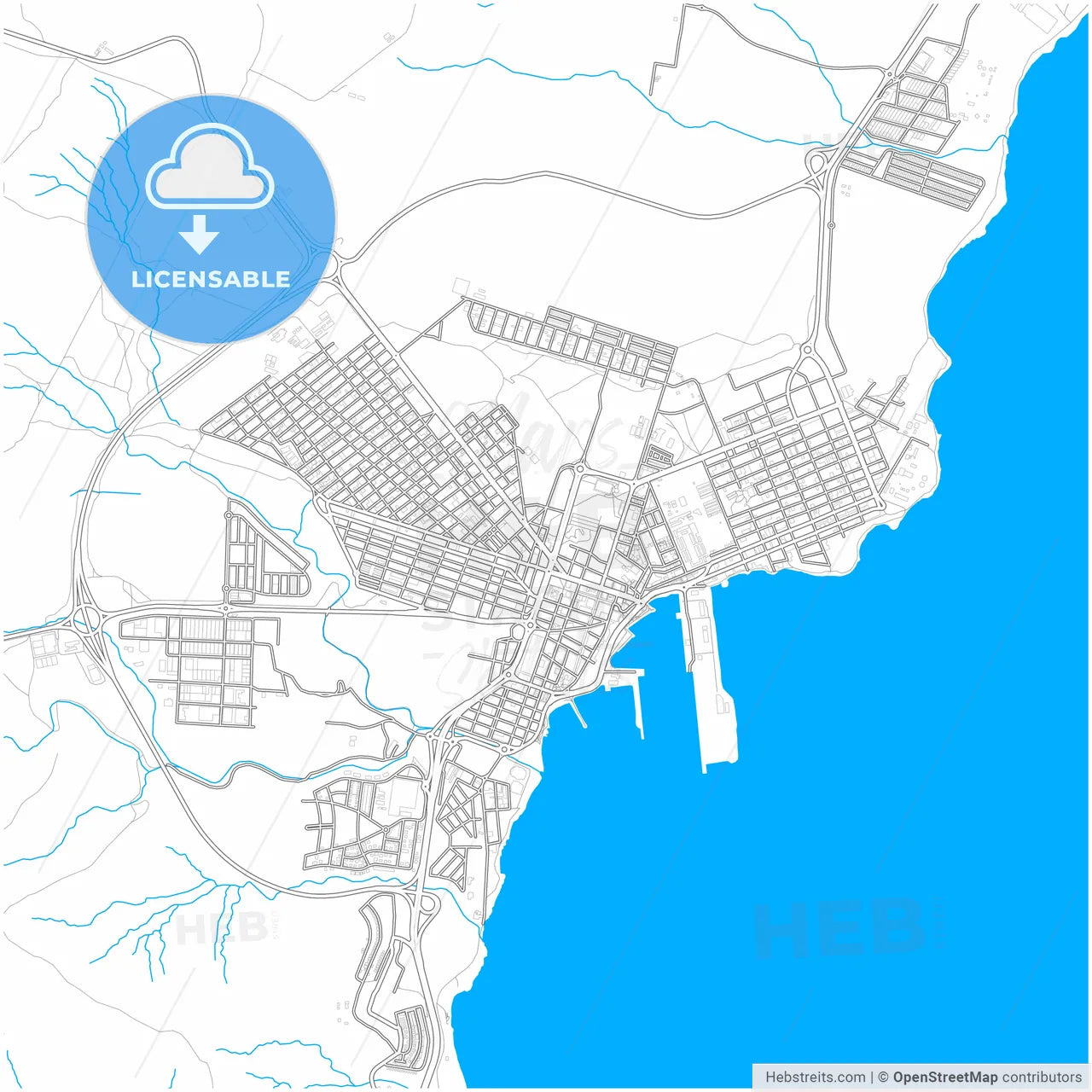 Puerto del Rosario, Las Palmas, Spain, city map with high resolution roads.