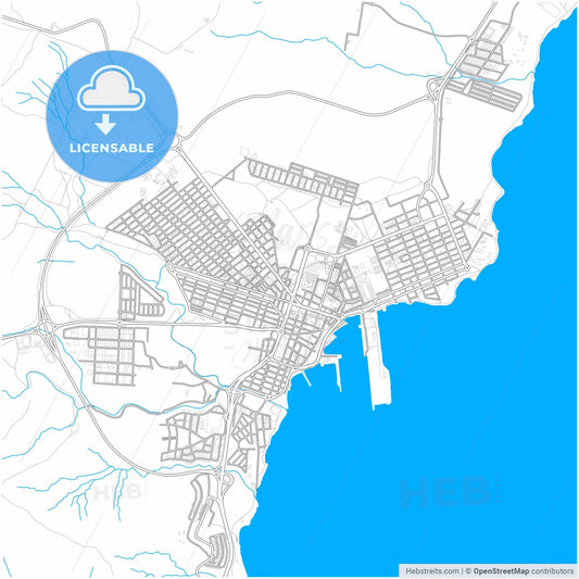 Puerto del Rosario, Las Palmas, Spain, city map with high resolution roads.