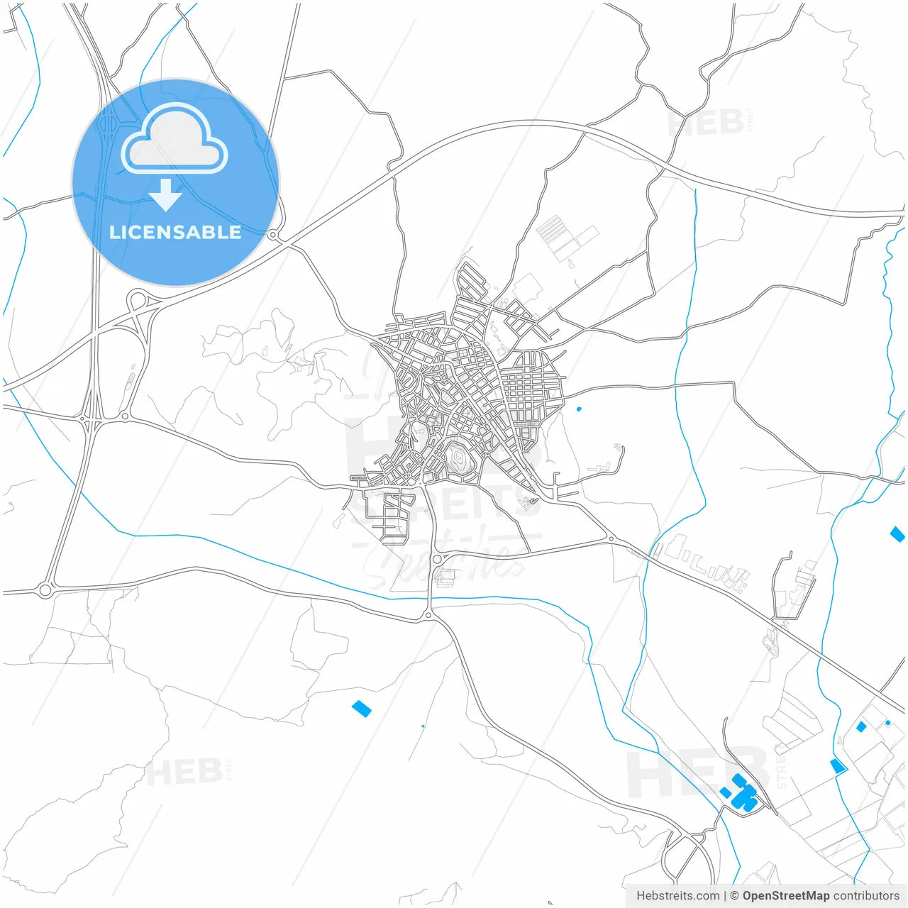 Mazarrón, Murcia, Spain, city map with high resolution roads.