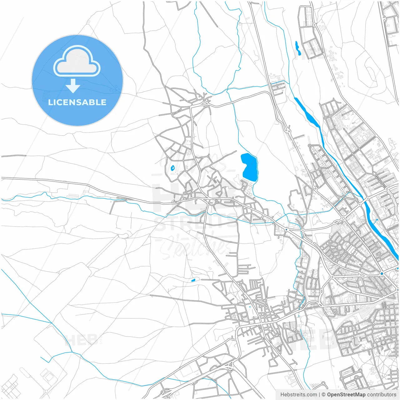 San Andrés del Rabanedo, León, Spain, city map with high resolution roads.