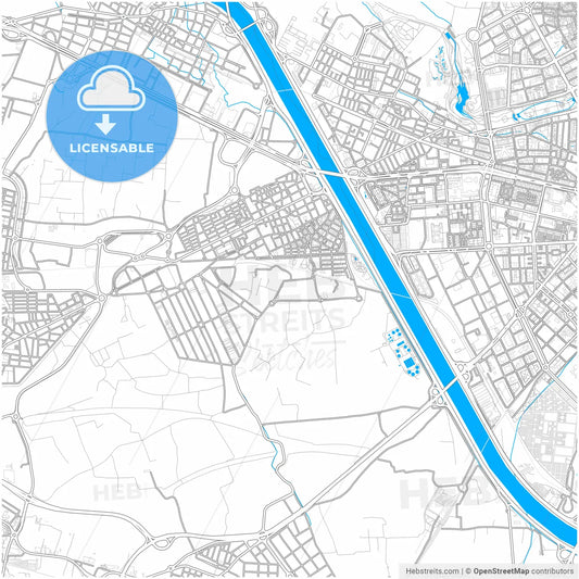 Xirivella, Valencia, Spain, city map with high resolution roads.