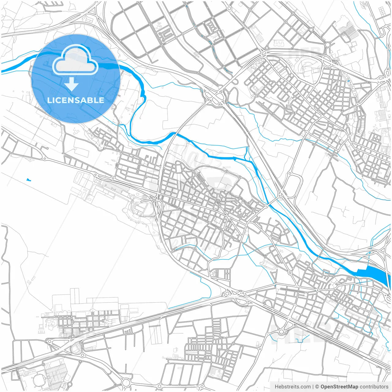 Manises, València, Spain, city map with high resolution roads.