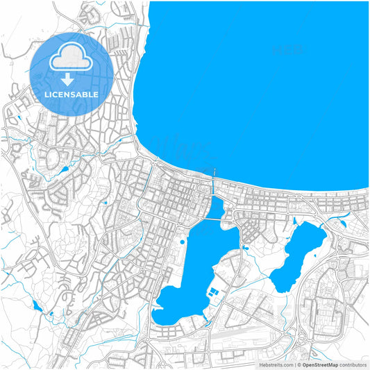 Jönköping, Sweden, city map with high resolution roads.