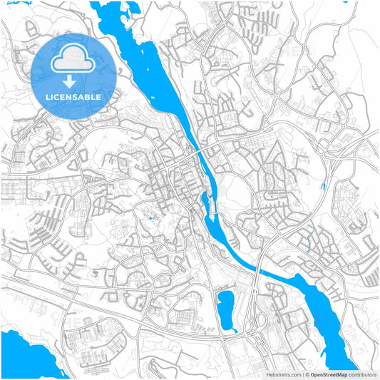 Södertälje, Sweden, city map with high resolution roads.