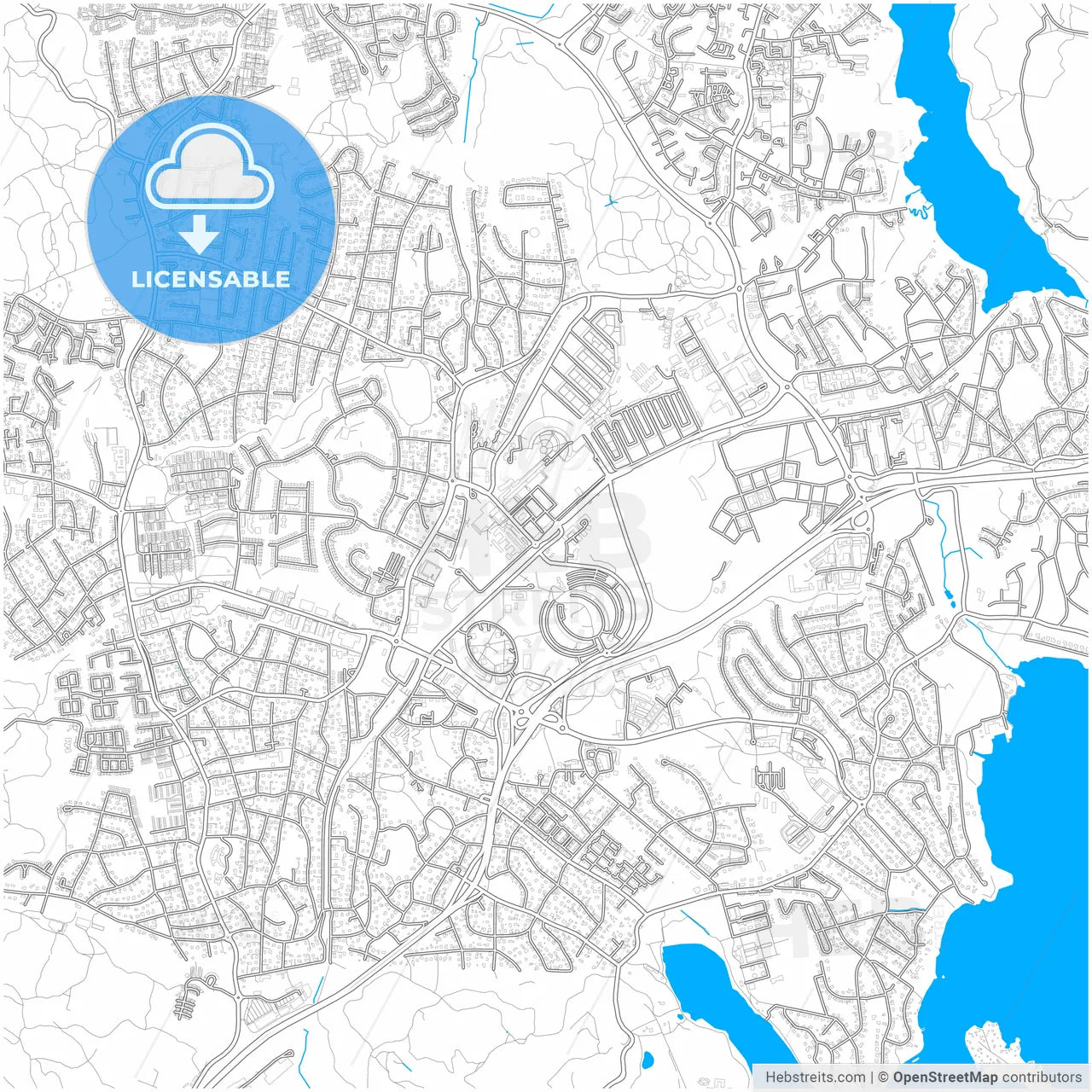 Täby, Sweden, city map with high resolution roads.