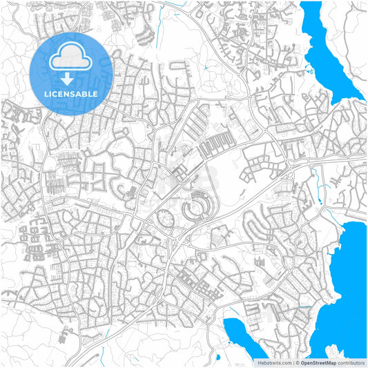 Täby, Sweden, city map with high resolution roads.