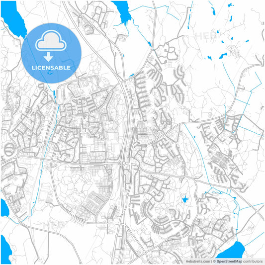 Upplands Väsby, Sweden, city map with high resolution roads.