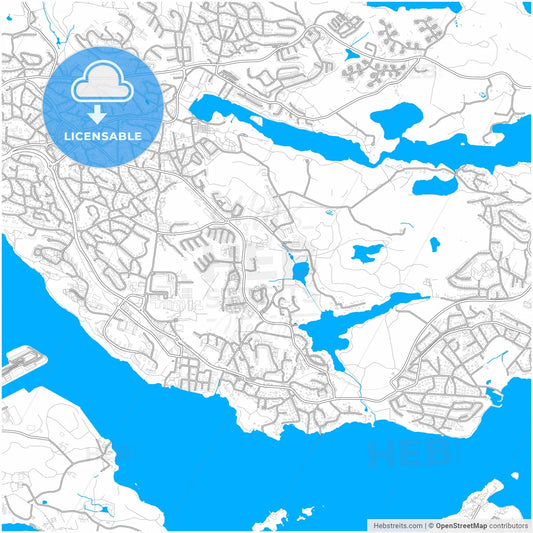 Lidingö, Sweden, city map with high resolution roads.