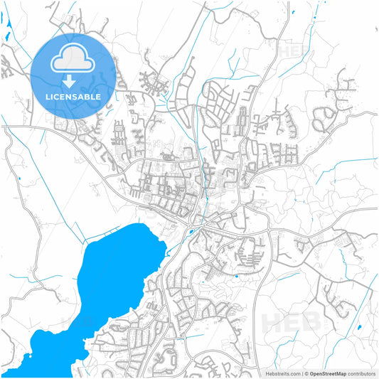 Vallentuna, Sweden, city map with high resolution roads.