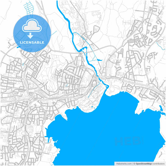 Karlskoga, Sweden, city map with high resolution roads.