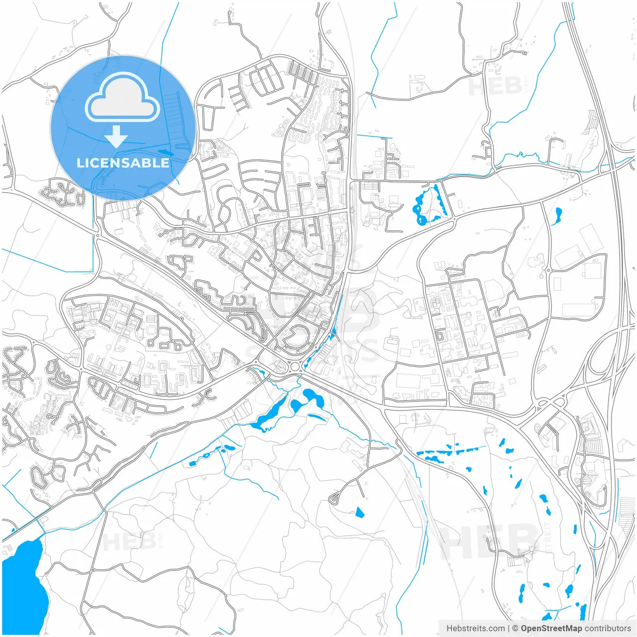 Märsta, Sweden, city map with high resolution roads.