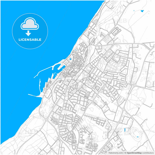 Visby, Sweden, city map with high resolution roads.