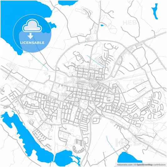Katrineholm, Sweden, city map with high resolution roads.