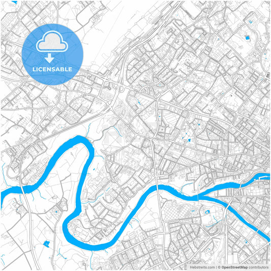 Vernier, Switzerland, city map with high resolution roads.