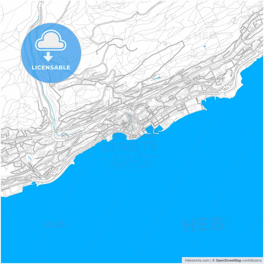 Neuchâtel, Switzerland, city map with high resolution roads.