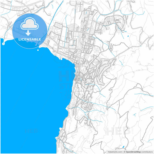 Zug, Switzerland, city map with high resolution roads.