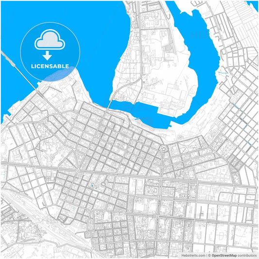 Mykolaiv, Mykolaiv Oblast, Ukraine, city map with high resolution roads.