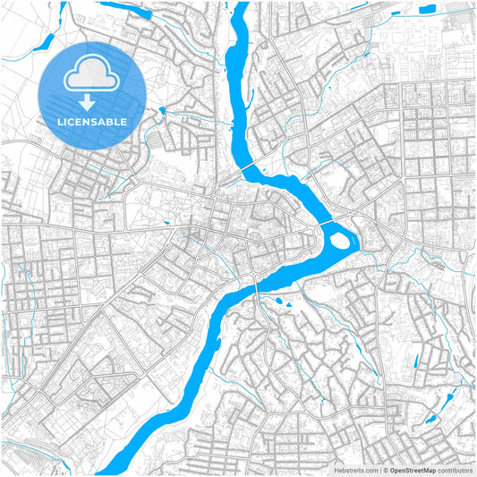 Vinnytsia, Vinnytsia Oblast, Ukraine, city map with high resolution roads.