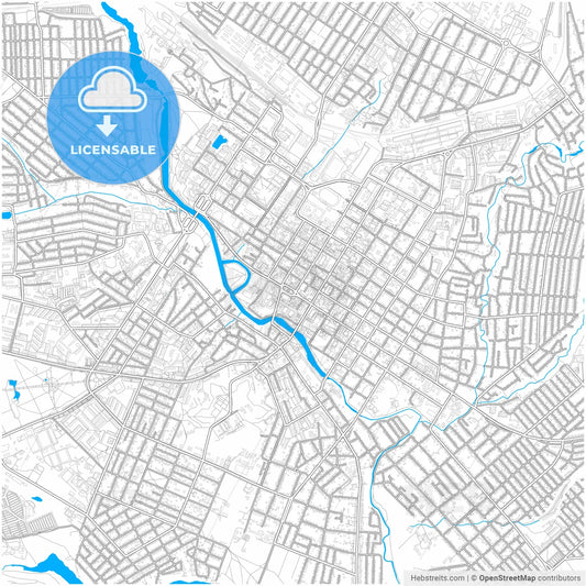 Kropyvnytskyi, Kirovohrad Oblast, Ukraine, city map with high resolution roads.