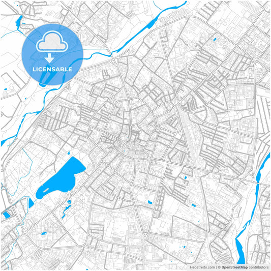 Ivano-Frankivsk, Ivano-Frankivsk Oblast, Ukraine, city map with high resolution roads.