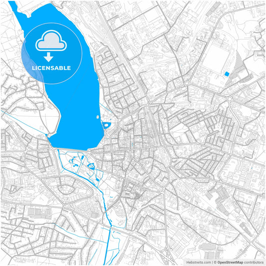 Ternopil, Ternopil Oblast, Ukraine, city map with high resolution roads.